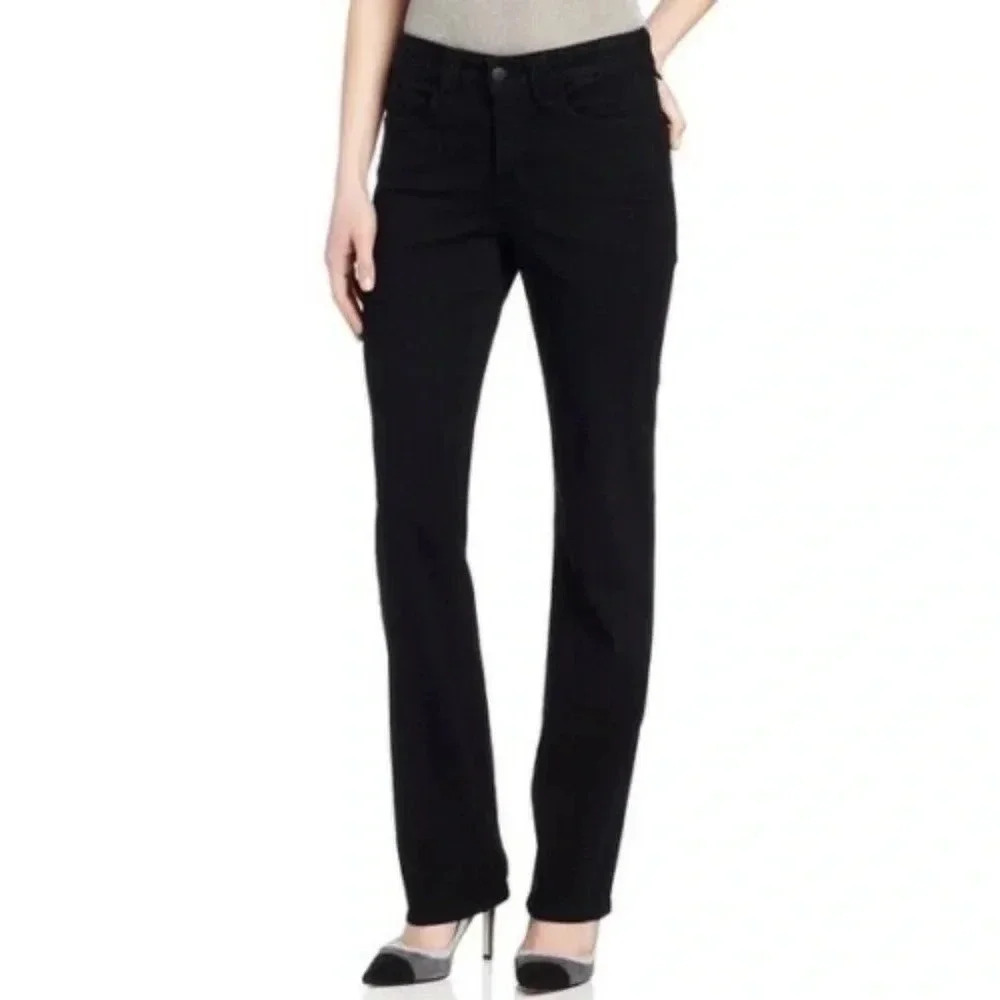 NYDJ Not Your Daughter's Jeans Size 4 Black Hayden Straight Leg Jeans in Twill